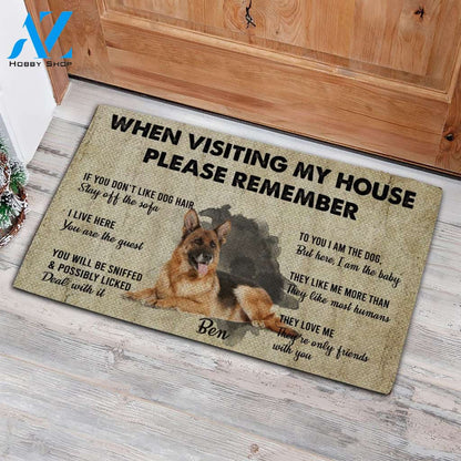 Customized Doormat - Welcome Mat - Home Decor German Shepherd - When Visiting My House Please Remember