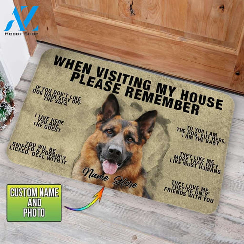 Customized Doormat - Welcome Mat - Home Decor German Shepherd - When Visiting My House Please Remember