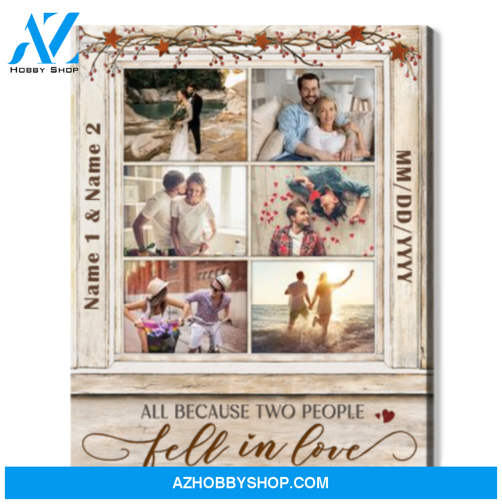 Customized Gift For Couple Love Canvas Prints All Because Two Fell In Love