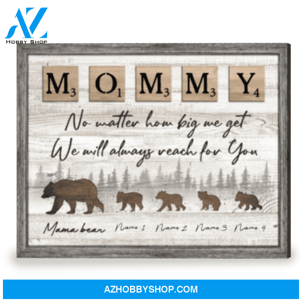Customized Gift For Mother On Birthday Mama Bear And Cubs Canvas Print