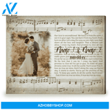 Customized Song Lyrics On Canvas Print Gift For Anniversary For Couple