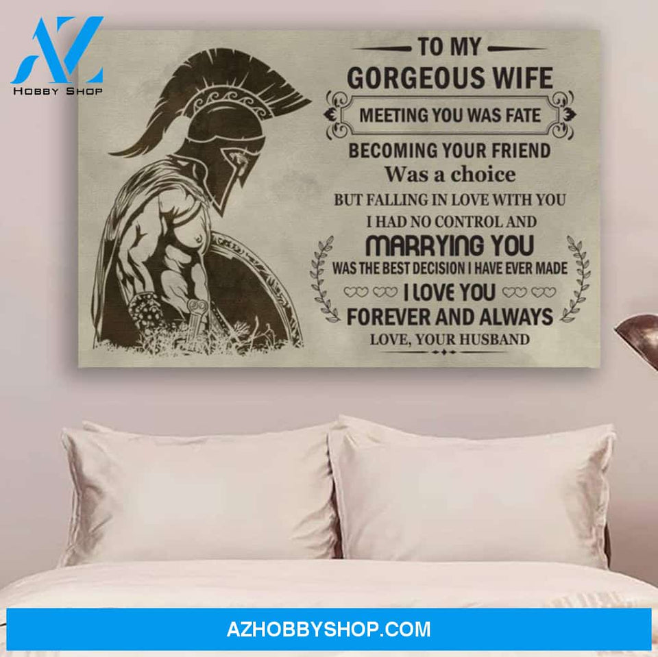 Customized Spartan Poster - To My Gorgeous Wife Posters
