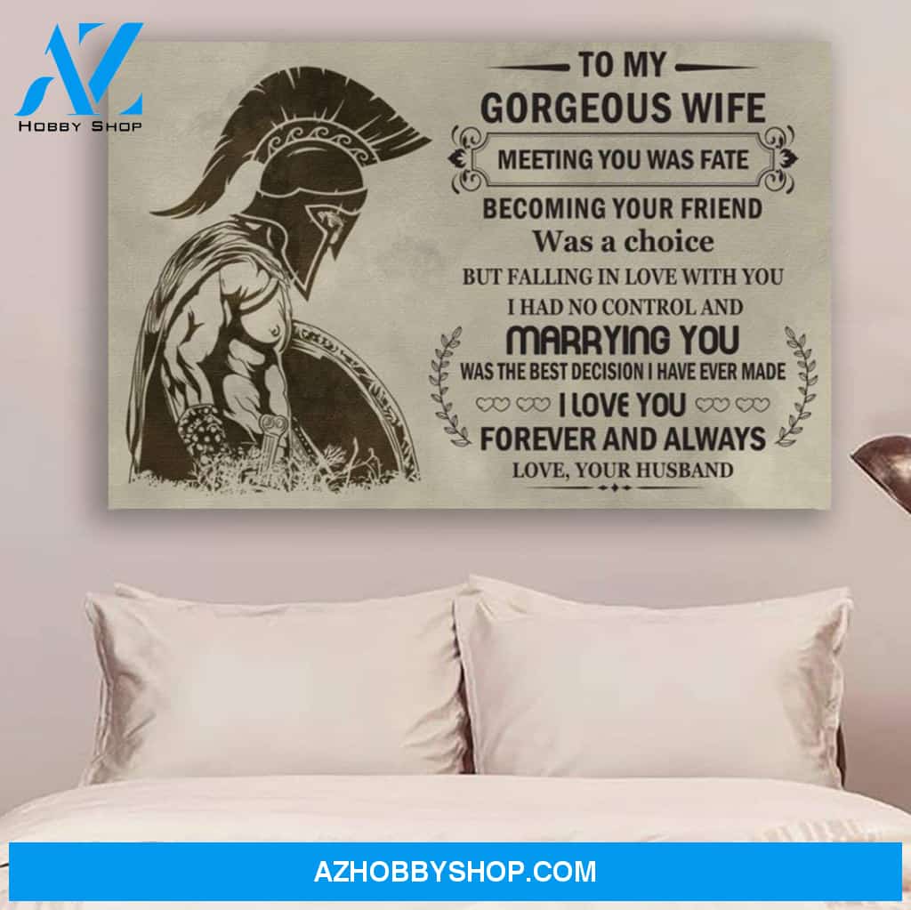Customized Spartan Poster - To My Gorgeous Wife Posters