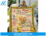 Customized To My Mom Blanket, Sunflower Blanket, Mother's Day Blanket Gift, Blanket From Son, Gift For Mother, Mothers Day Gift