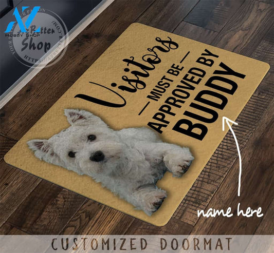 Customized Visitors Must Be Approved By Westie Dog Doormat – Rug Doormat