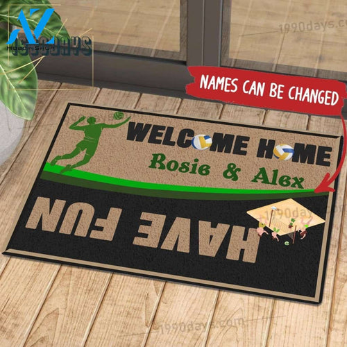 Customized Welcome Home Have Fun Volleyball Saint Patrick's Day Doormat | Colorful | Size 8x27'' 24x36''