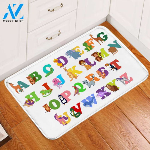Cute Animal Alphabet Door Mat