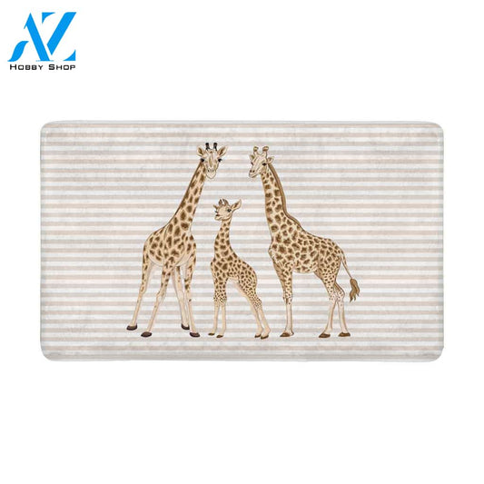 Cute Animal Giraffe Family Doormat Welcome Mat House Warming Gift Home Decor Funny Doormat Gift Idea