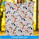 Cute Australian Shepherd Dog For Dog Lovers Gift Fleece Blanket - Quilt Blanket