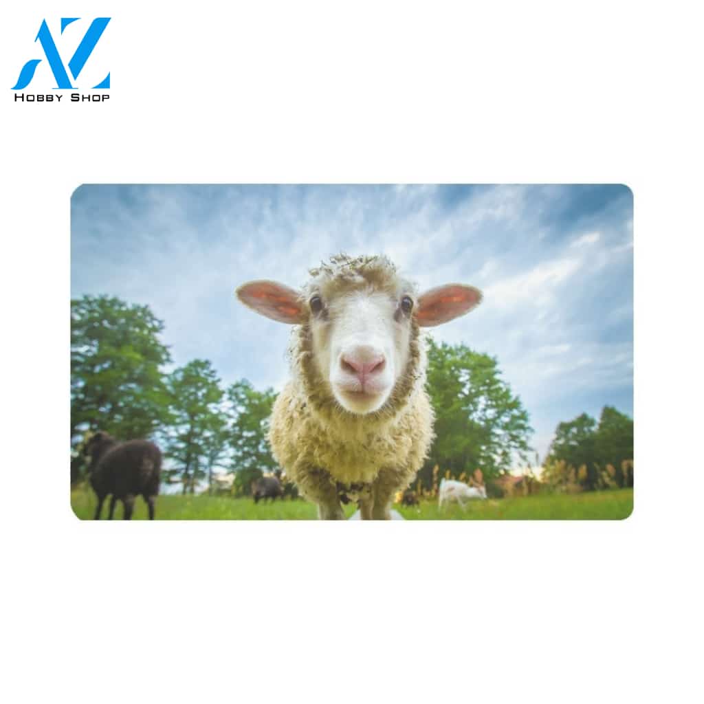 Cute Baby Sheep Lamb Funny Animal Doormat Welcome Mat House Warming Gift Home Decor Funny Doormat Gift Idea