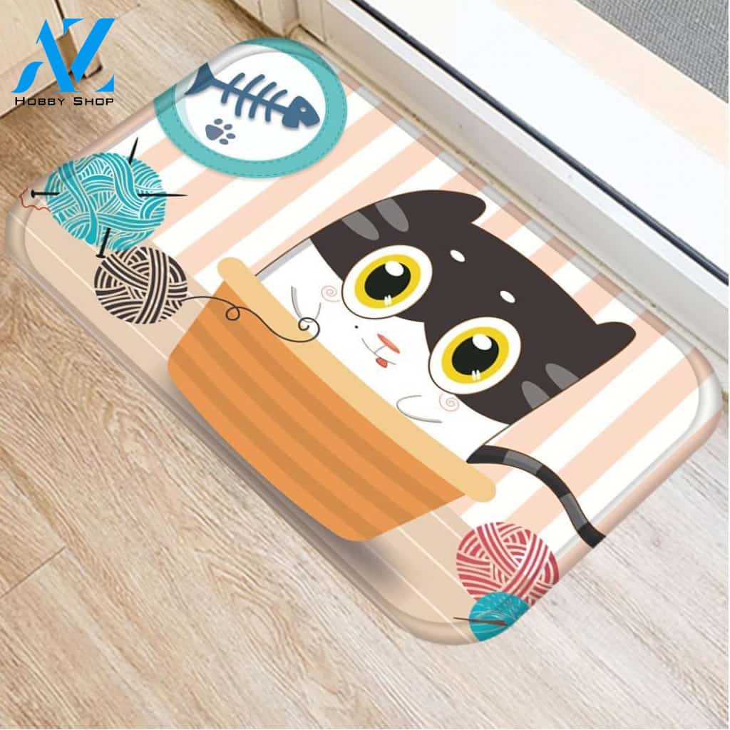 Cute Cartoon Cats Anti-slip Doormat KT12 | Welcome Mat | House Warming Gift