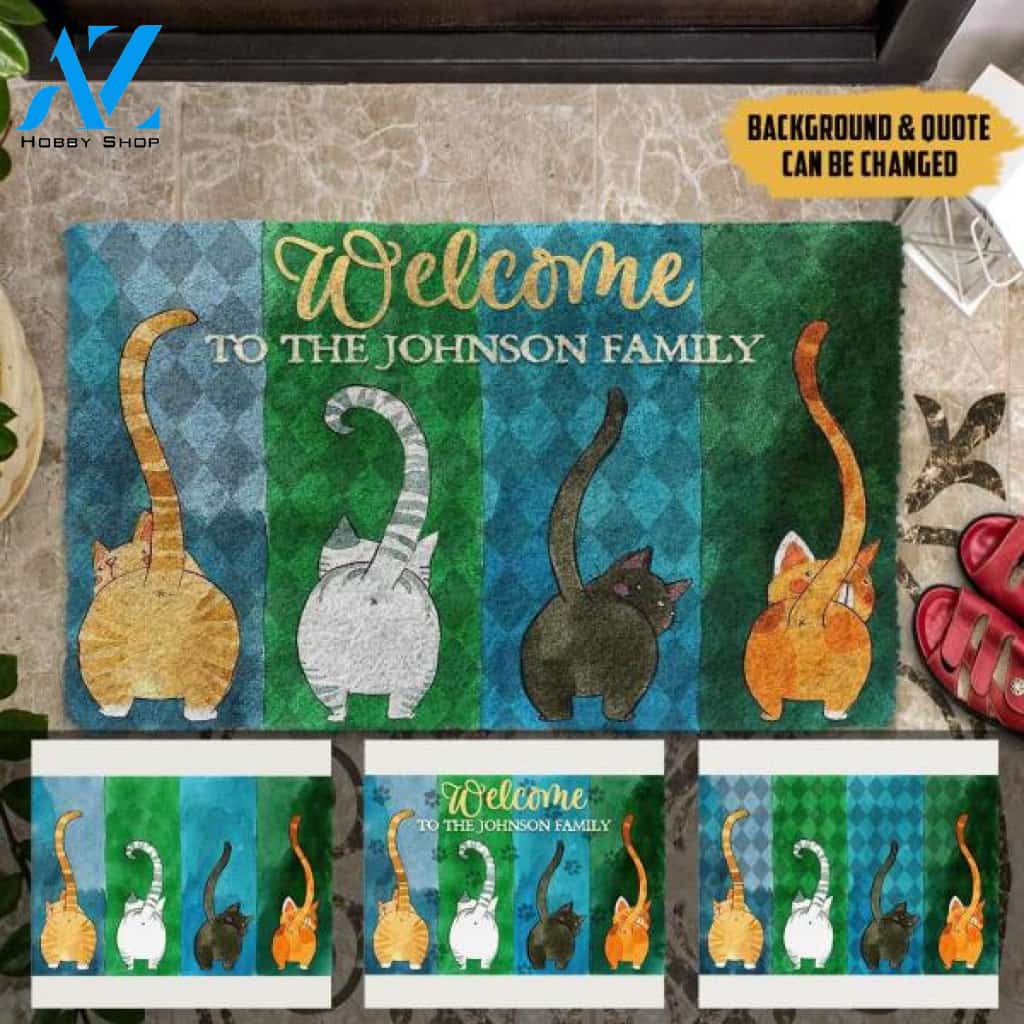 Cute Cat Personalized Doormat
