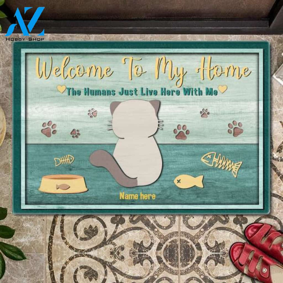Cute Chubby Cats Customized Welcome Doormat | Welcome Mat | House Warming Gift