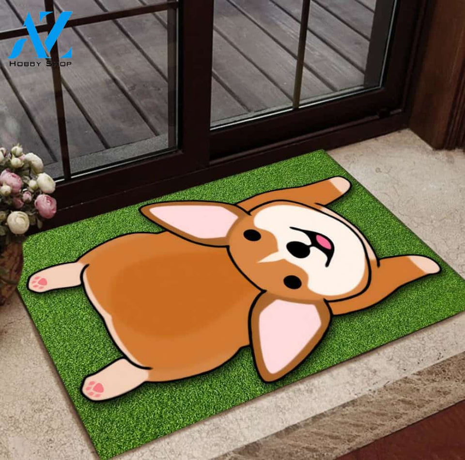 Cute Corgi Funny Doormat | Welcome Mat | House Warming Gift