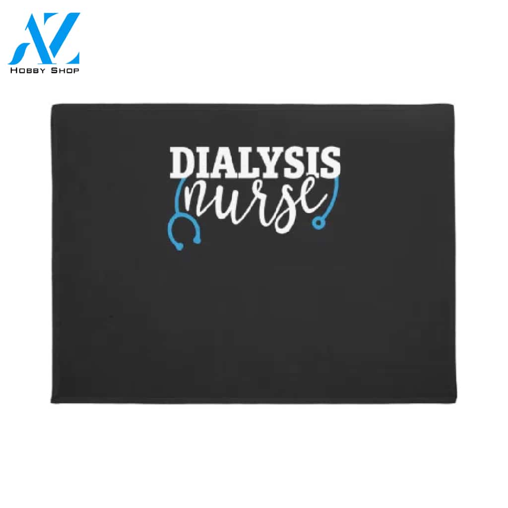 Cute Dialysis Nurse - Teal Stethoscope - Dialysis Doormat Welcome Mat House Warming Gift Home Decor Funny Doormat Gift Idea