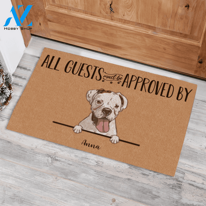 Cute Dog And Cat , All Guests Must Be Approved By Personalized Doormat HQ