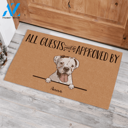 Cute Dog And Cat All Guests Must Be Approved Printed Doormat Home Decor