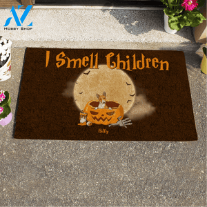 Cute Dog , I Smell Children Personalized Halloween Doormat HQ