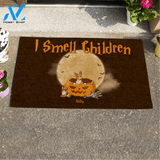 Cute Dog , I Smell Children Personalized Halloween Doormat HQ