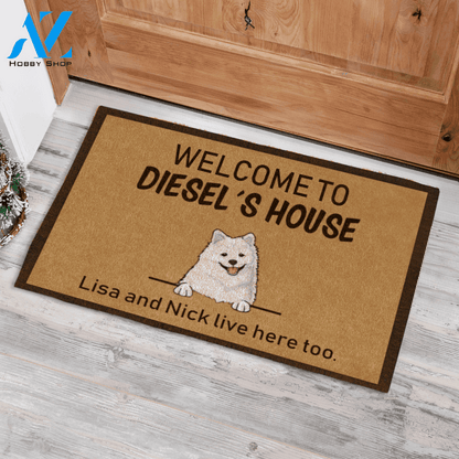 Cute Dog , Welcome To Dog's House Personalized Doormat HQ