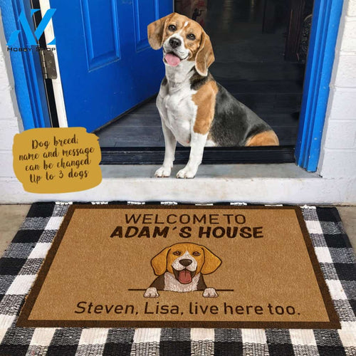 Cute Dog , Welcome To Dog's House Personalized Doormat HQ