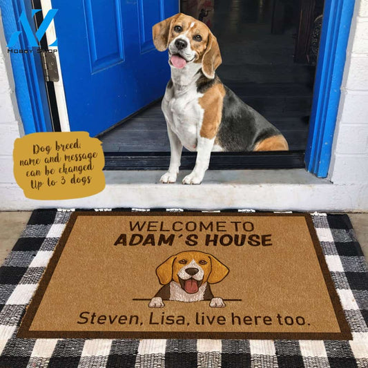 Cute Dog , Welcome To Dog's House Personalized Doormat HQ