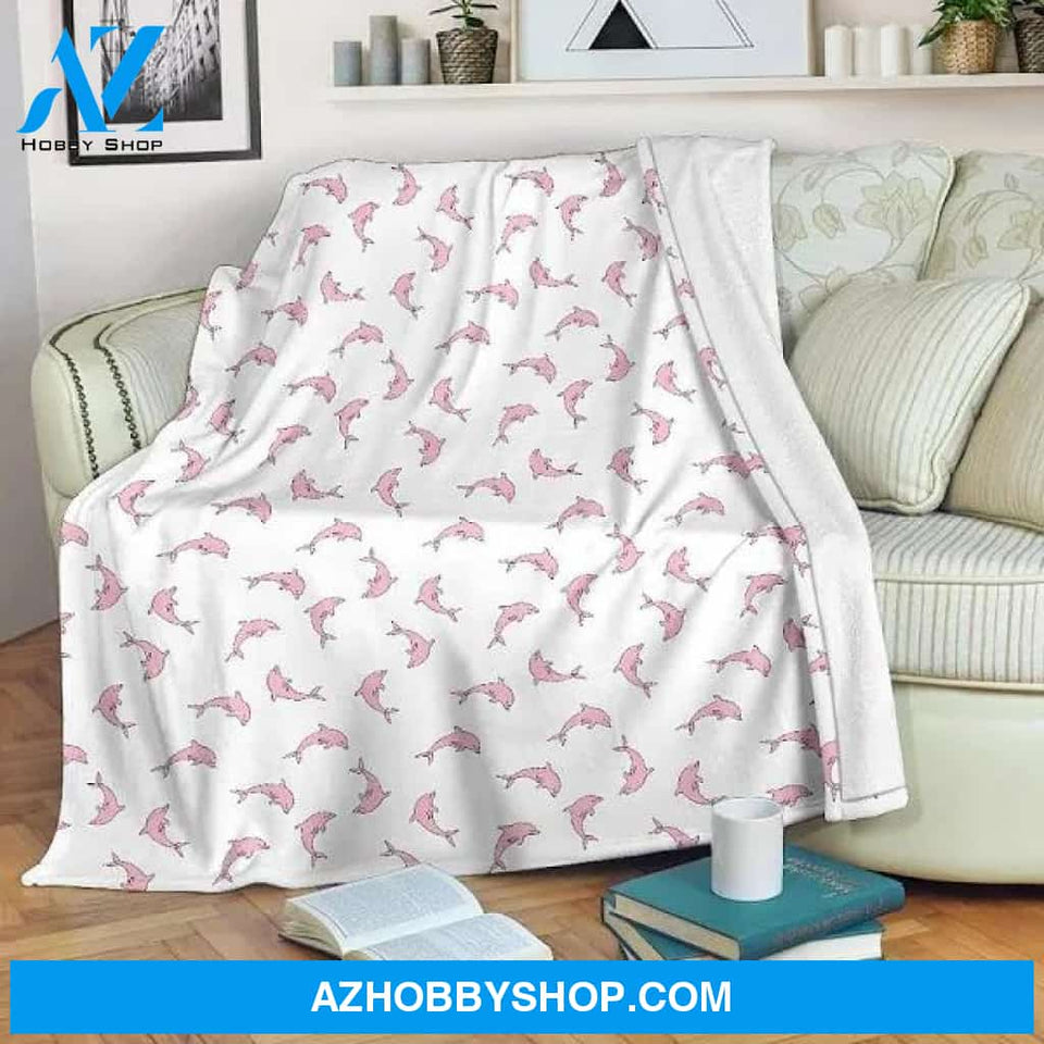 Cute Dolphin Blanket Dolphin Pattern Fleece Blanket Home Decor Bedding Couch Sofa Soft And Comfy Cozy Gift For Friend Family