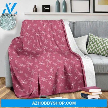 Cute Dragonfly Blanket - Dragonfly Throw Blanket - Dragonfly Fleece Blanket - Dragonfly Pattern Blanket - Dragonfly Print Kids Blankets
