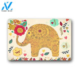 Cute Elephant With Flowers Doormat Welcome Mat House Warming Gift Home Decor Funny Doormat Gift Idea