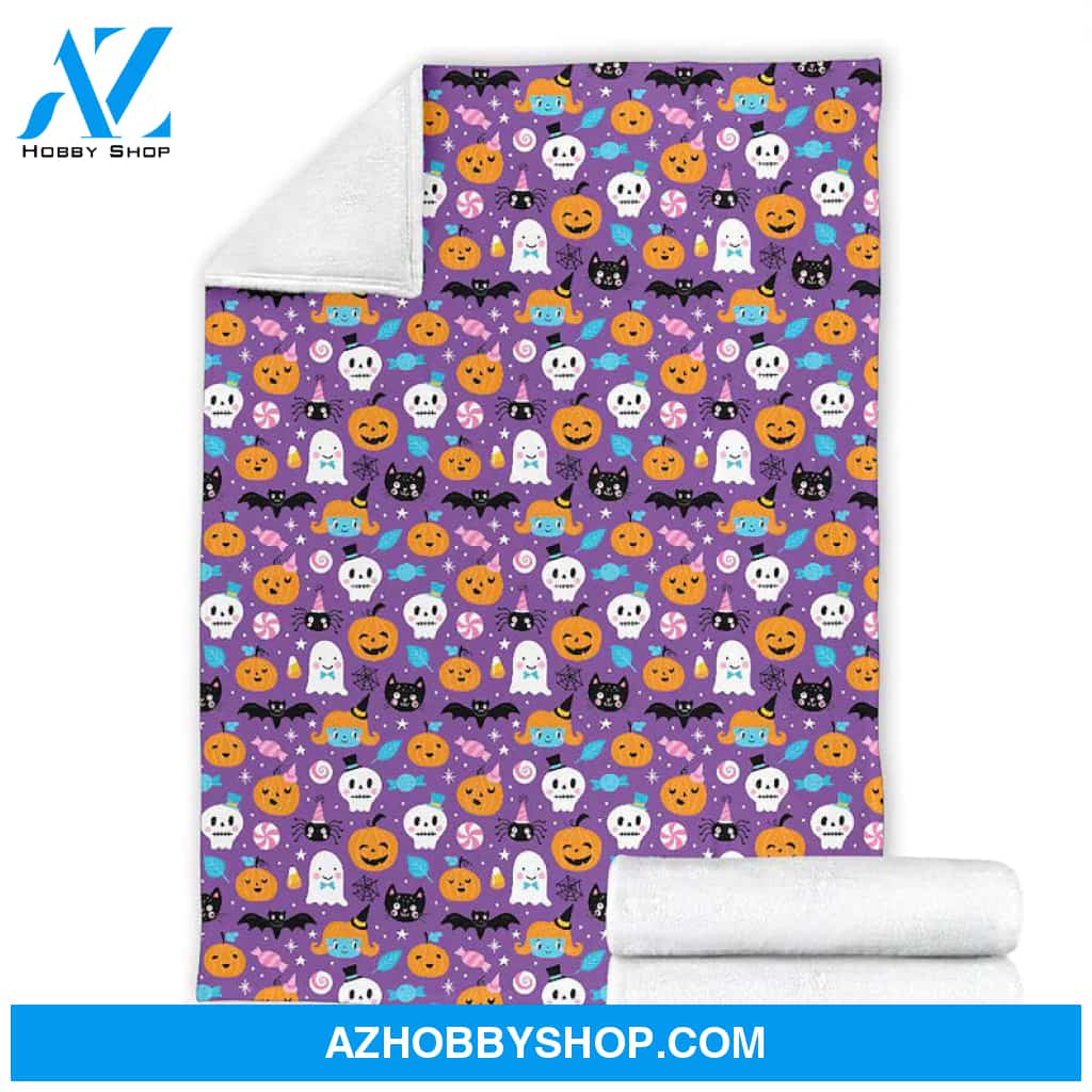 Cute Halloween Blanket, Halloween Fleece Blanket Halloween Pattern Blanket,Gift For Friend Family Home Decor Bedding Couch Sofa Soft and Comfy Cozy