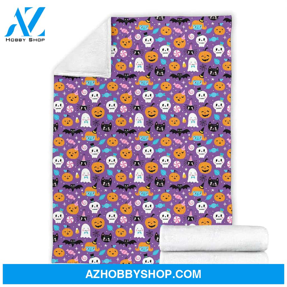 Cute Halloween Blanket, Halloween Fleece Blanket Halloween Pattern Blanket,Gift For Friend Family Home Decor Bedding Couch Sofa Soft and Comfy Cozy