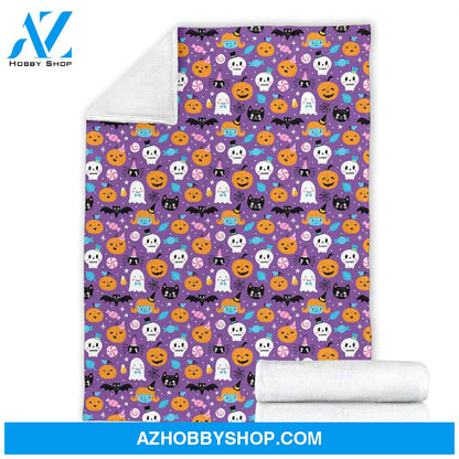 Cute Halloween Blanket, Halloween Fleece Blanket Halloween Pattern Blanket,Gift For Friend Family Home Decor Bedding Couch Sofa Soft and Comfy Cozy