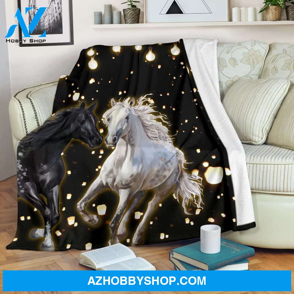 Cute Horse With Light Fleece Blanket