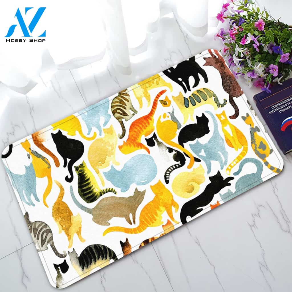 Cute Kitten Funny Animals Cat Doormat Welcome Mat House Warming Gift Home Decor Funny Doormat Gift Idea