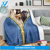 Cute Labrador Retriever Zipper Blanket Gift For Dog Lovers Birthday Gift Home Decor Bedding Couch Sofa Soft and Comfy Cozy