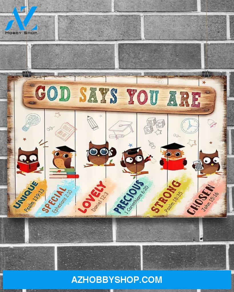 CUTE OWL GOD SAYS TEACHER CANVAS