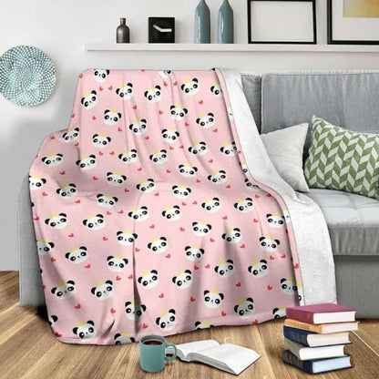 Cute Panda Blanket - Panda Throw Blanket - Panda Fleece Blanket - Panda Pattern Blanket - Panda Print Kids Blankets