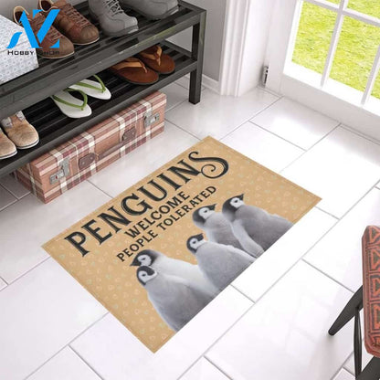 Cute Penguin Welcome Printed Doormat Home Decor