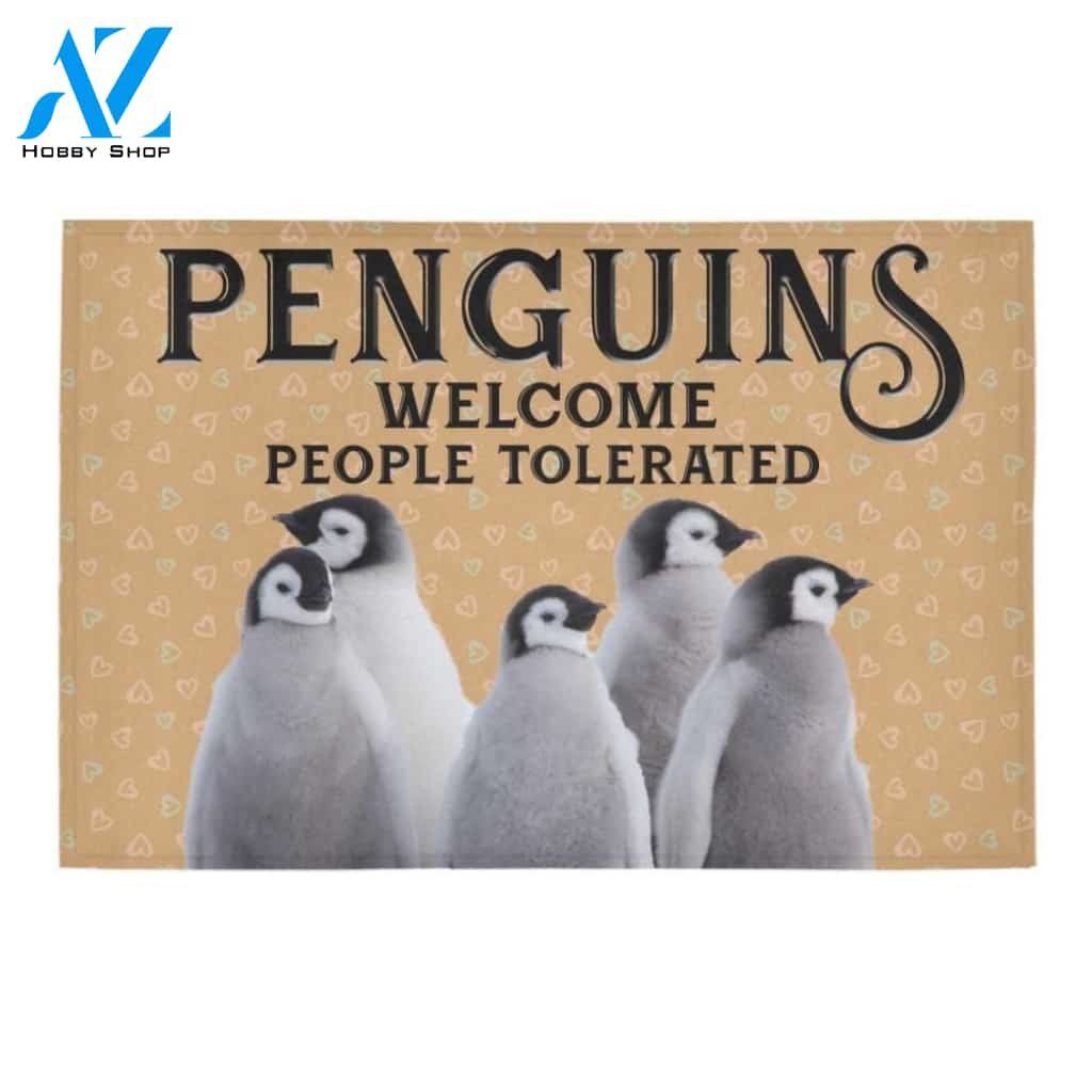Cute Penguin Welcome Printed Doormat Home Decor