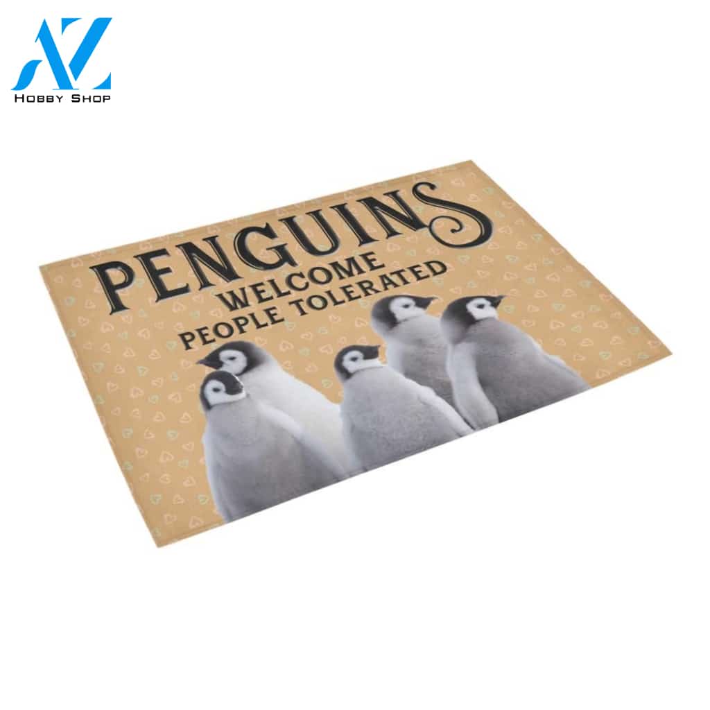 Cute Penguin Welcome Printed Doormat Home Decor