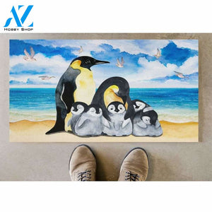 Cute Penguins Family Doormat Indoor And Outdoor Doormat Welcome Mat House Warming Gift Home Decor Funny Doormat Gift Idea