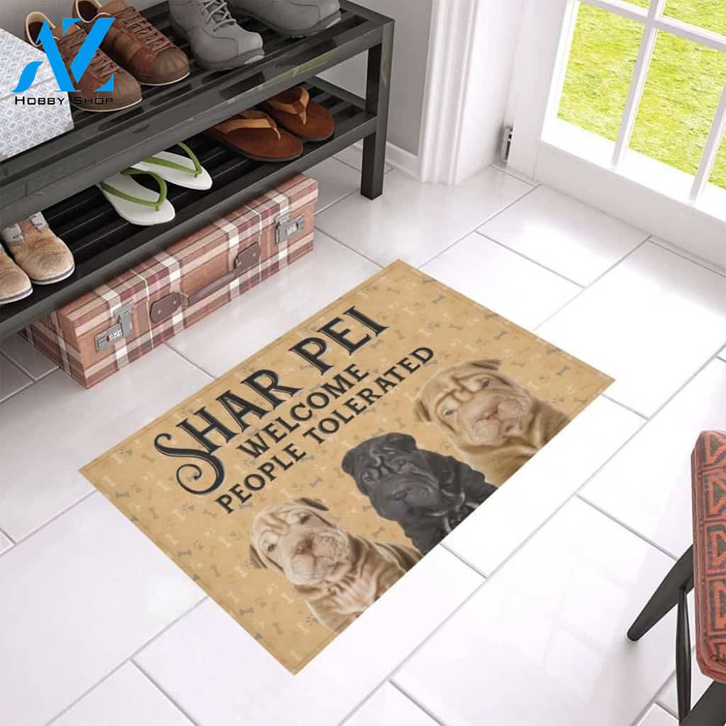 Cute Shar Pei Welcome Printed Doormat Home Decor