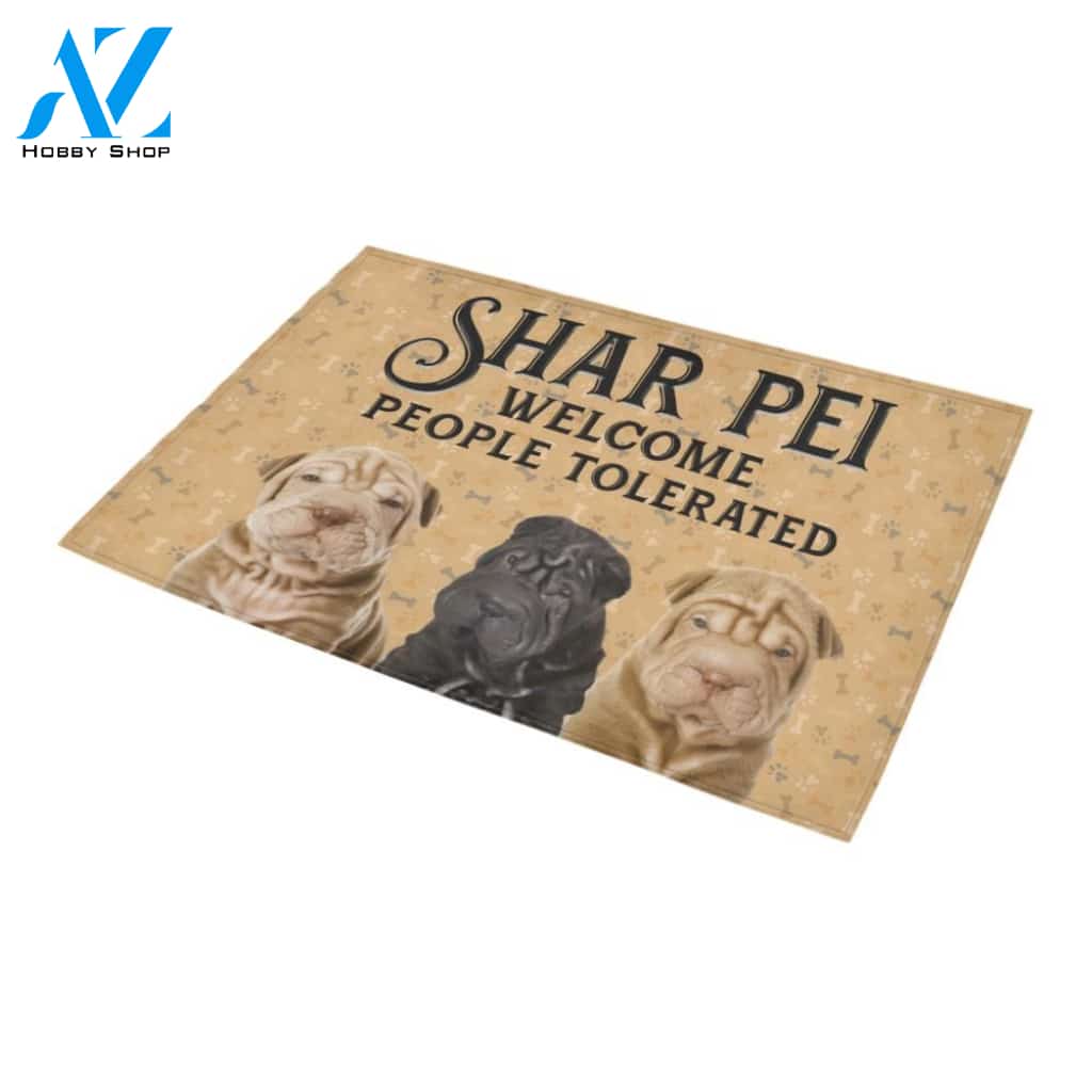 Cute Shar Pei Welcome Printed Doormat Home Decor