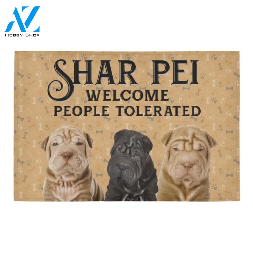 Cute Shar Pei Welcome Printed Doormat Home Decor