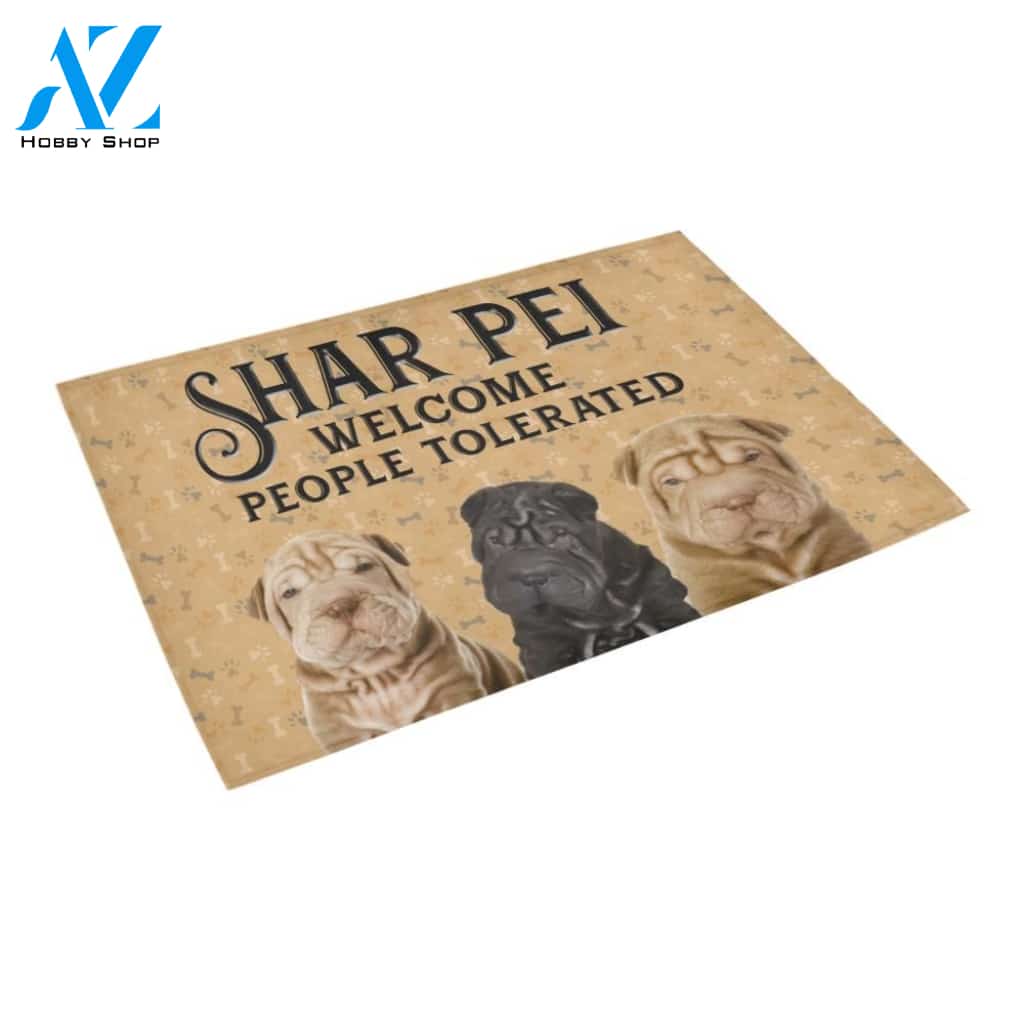 Cute Shar Pei Welcome Printed Doormat Home Decor