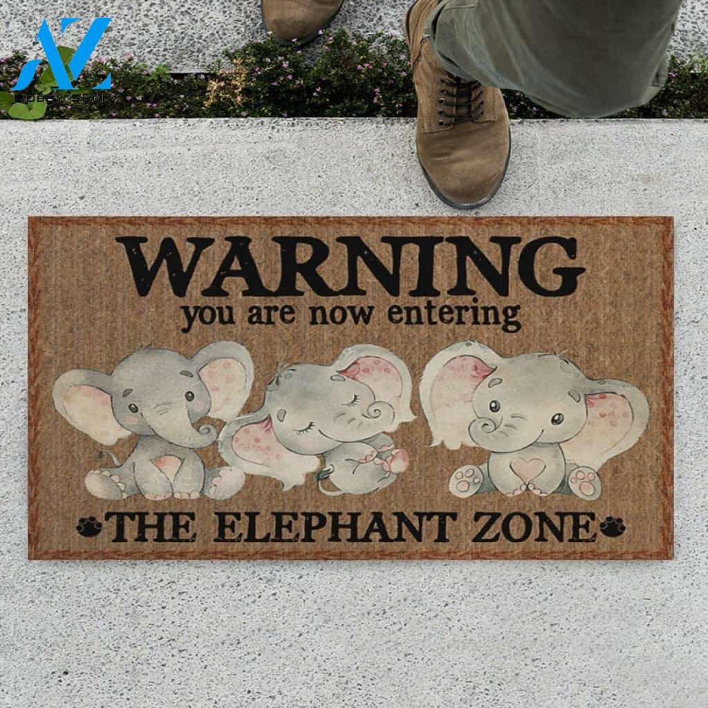 Cute The Elephant Zone Handmade Doormat Indoor And Outdoor Doormat Welcome Mat House Warming Gift Home Decor Funny Doormat Gift Idea