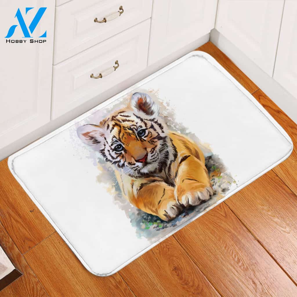Cute Tiger Cub Door Mat