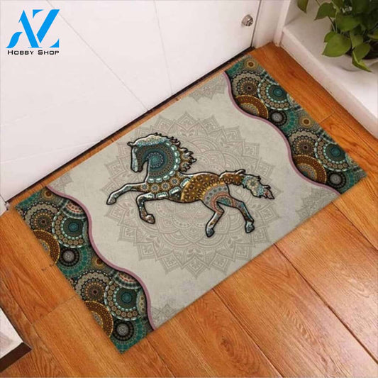 Cute Vintage Horse Pattern Doormat Welcome Mat House Warming Gift Home Decor Funny Doormat Gift Idea