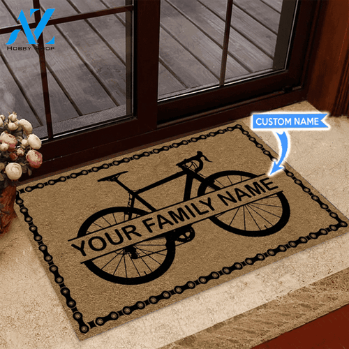 Cycling Basic Bicycle Custom Doormat | Welcome Mat | House Warming Gift