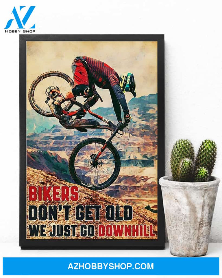 Cycling Bikers Don't Get Old Vertical Wall Hanging, Wall Decor Visual Art